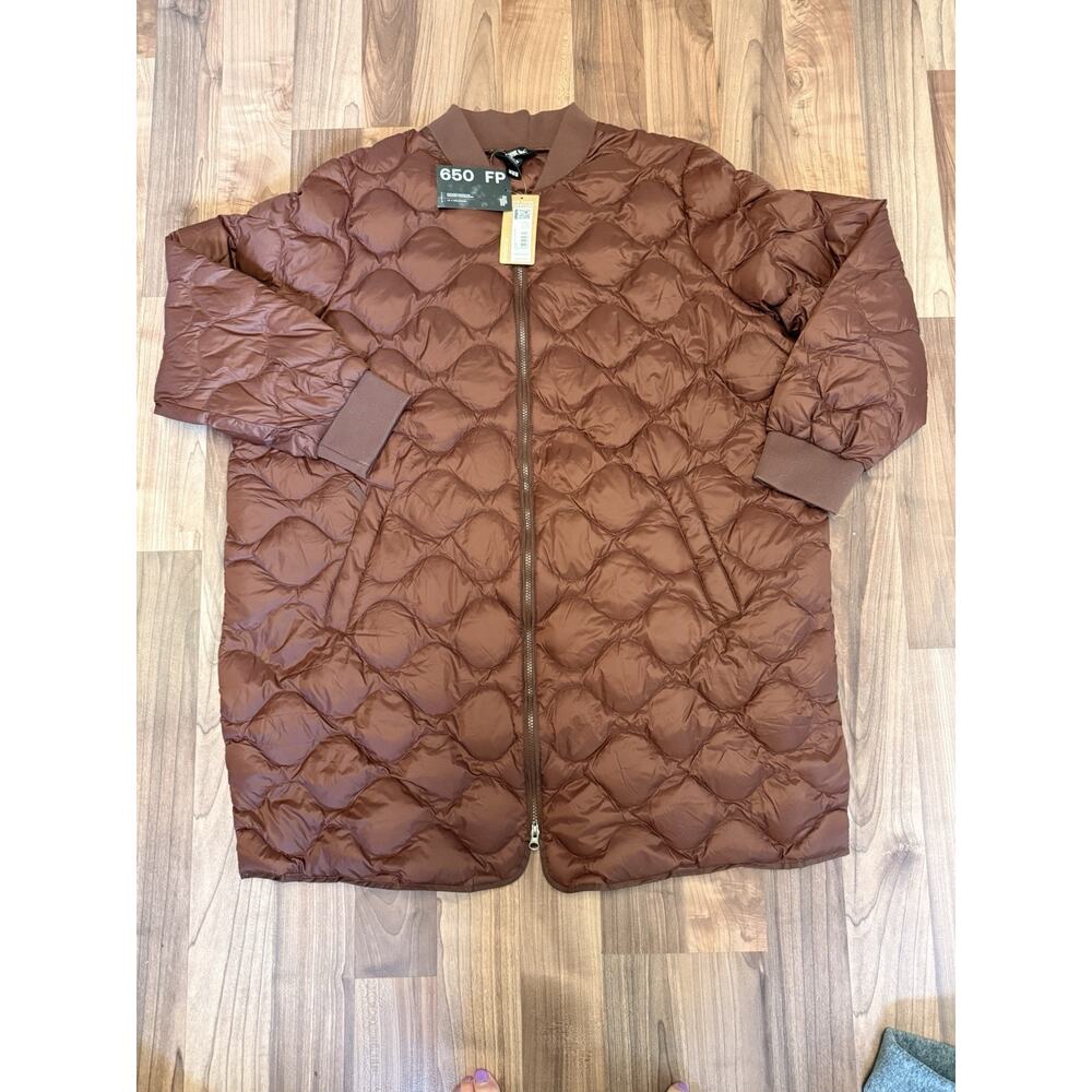 New Eddie Bauer WR Shaw Down Full Zip Long Bomber Jacket Bronze Size 3X